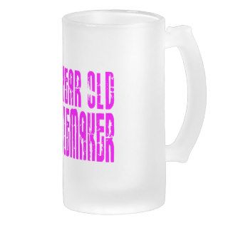 Girls Funny Birthdays  Nine Year Old Troublemaker Beer Mug
