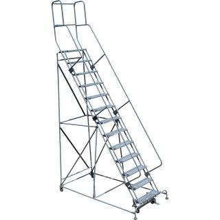 Cotterman Rolling Steel Ladder — 450-Lb. Capacity, 13-Step Ladder, 130in.H Platform, Model#  Rolling Ladders   Platforms