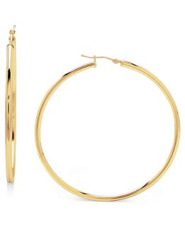 14k Gold Earrings, Large Polished Hoop   Earrings   Jewelry & Watches