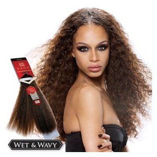 SAGA Remy Human Hair Weave   NATURAL FRENCH (Wet & Wavy) 14"   1  Hair Replacement Wigs  Beauty