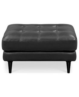 Carla Leather Ottoman, 30W x 22D x 18H   Furniture
