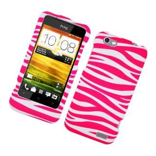 Eagle Cell PIHTCONEVR129 Stylish Hard Snap On Protective Case for HTC One V   Retail Packaging   Pink Zebra Cell Phones & Accessories