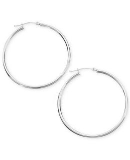 14k White Gold Hoop Earrings   Earrings   Jewelry & Watches