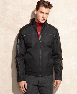 Calvin Klein Jacket, Mixed Media Moto Jacket   Coats & Jackets   Men