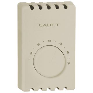 Cadet Bi-Metal Thermostat — Double Pole, 120/208/240 Volt, 22 Amp, Almond, Model# T410B  Electric Baseboard   Wall Heaters