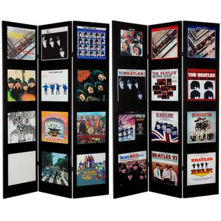 6 Foot Tall Double Sided 'The Beatles Album Covers' Canvas Room Divider Decorative Screens