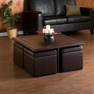 Crestfield Dark Brown Coffee Table/ Storage Ottoman Set Upton Home Coffee, Sofa & End Tables