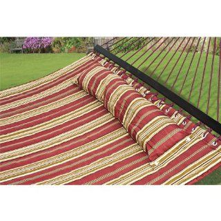Hammock Quilted Fabric with Pillow Double Size Spreader Bar Heavy Duty  Doulbe Hammock  Patio, Lawn & Garden