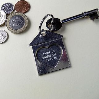 home is where the heart is pewter keyring by multiply design
