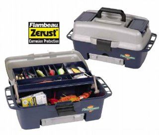 Flambeau Tackle 1 Tray Zerust Kwikdraw Tackle Box (Blue/Grey, 16.75x8.125x8 Inch)  Fishing Tackle Boxes  Sports & Outdoors