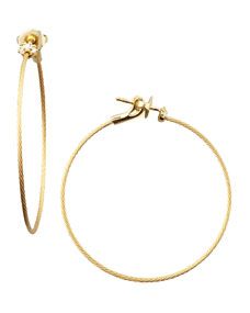 Paul Morelli 18k Yellow Gold Diamond Cluster Hoop Earrings, 40mm