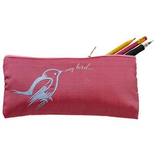 'songbird' pencil case with pvc lining by boudoir belle