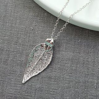silver evergreen leaf necklace by martha jackson