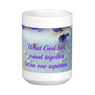 Purple flowers wedding cake with Bible verse Mug