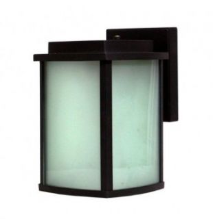 Efficient Lighting EL 129 123 Expedition Outdoor Wall Lantern, Die Cast Aluminum, Powder Coated Black, Frosted Glass with Built in photocell