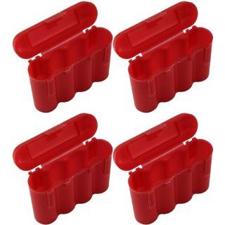 AA AAA CR123A Red Battery Holder Storage Case 4 Cases   Home And Garden Products