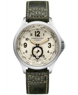 Hamilton Watch, Mens Swiss Automatic Khaki Aviation Black Leather Strap 38mm H76565725   Watches   Jewelry & Watches