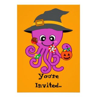 Halloween Octopus Halloween party invites