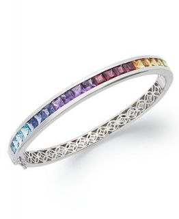 Sterling Silver Bracelet, Multistone Rainbow Bangle Bracelet (8 ct. t.w.)   Bracelets   Jewelry & Watches