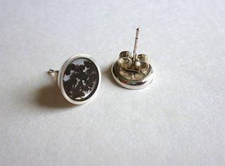 handmade silver tea stud earrings by claire lowe