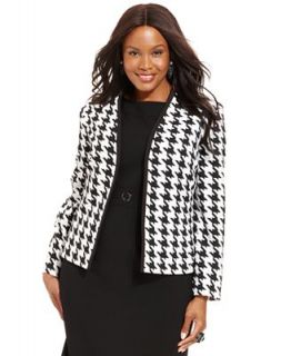 Tahari by ASL Plus Size Houndstooth Open Front Jacket   Suits & Suit Separates   Women