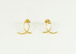 gold wishbone stud earrings by julia ann davenport jewellery