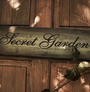 wooden secret garden vintage sign by potting shed designs
