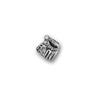 Sterling Silver Catcher's Mitt Charm with Split Ring #2950