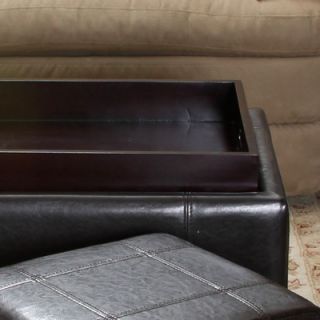Home Loft Concept Drea Bonded Leather Ottoman (Set of 3)