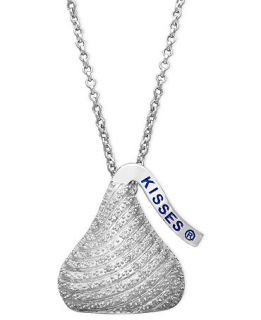 Sterling Silver Hersheys Kiss Necklace, Diamond Pendant (1/4 ct. t.w.)   Necklaces   Jewelry & Watches