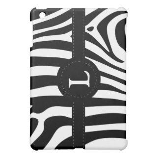 Zebra stripes monogram initial L custom gift iPad Mini Case