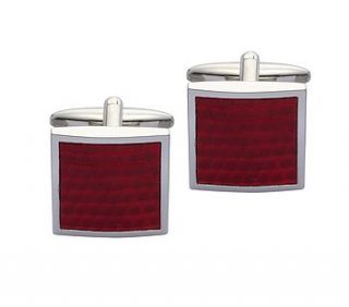 red leather cufflinks by simply special gifts