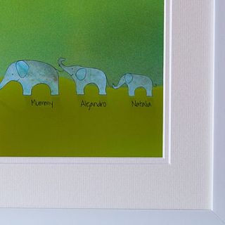 personalised family elephant picture by elephant grey