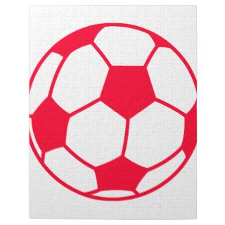 Scarlet Red Soccer Ball Jigsaw Puzzle