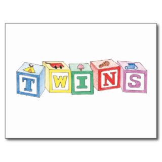 Twins Blocks Graphic Postcards
