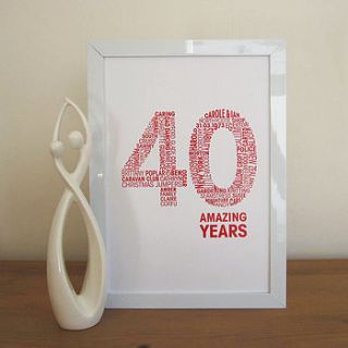 personalised anniversary print by mrs l cards