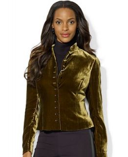 Lauren Ralph Lauren Silk Blend Stand Collar Blazer   Jackets & Blazers   Women