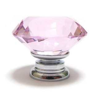 diamond pink crystal glass cupboard knobs by pushka knobs