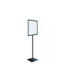 Adjustable Pedestal Sign Holder Floor Stand, 8 1/2" X 11" Black Vertical   Heavy Square Steel Base  Business And Store Sign Holders 
