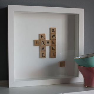 'home sweet home' word tile art by vintage touch