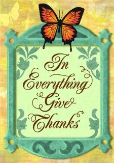 Russ Berrie 645611 In Everything Give Thanks Estate Flag  Outdoor Decorative Flags  Patio, Lawn & Garden