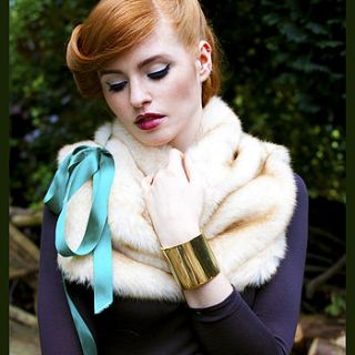 chinchilla faux fur stole by henry hunt