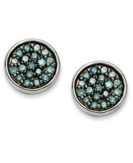 Victoria Townsend Sterling Silver Earrings, Black Diamond Stud Earrings (1/2 ct. t.w.)   Earrings   Jewelry & Watches