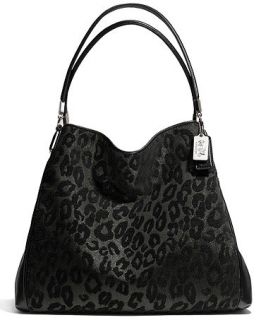 COACH MADISON SMALL PHOEBE SHOULDER BAG IN CHENILLE OCELOT   Handbags & Accessories