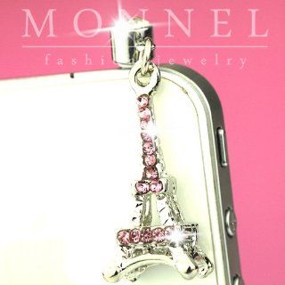 ip112 Crystal Cute Eiffel Tower phone 4 4s 3gs Android 3.5mm Ear Cap Anti Dust Plug Charm Cell Phones & Accessories