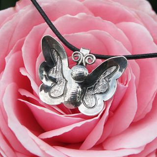 silver butterfly necklace by tales from the earth