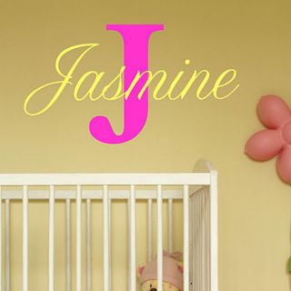 baby girl name wall stickers by wall decals uk by gem designs