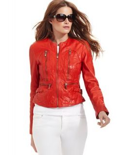 MICHAEL Michael Kors Petite Jacket, Leather Moto   Jackets & Blazers   Women