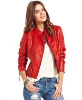 Lucky Brand Jeans Carson Perforated Leather Jacket   Women