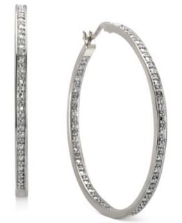 Victoria Townsend Diamond Earrings, Sterling Silver Diamond Hoop Earrings (1/2 ct. t.w.)   Earrings   Jewelry & Watches